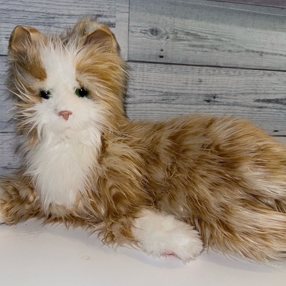 JOY FOR ALL Interactive Fluffy Orange and White Companion Cat Plush